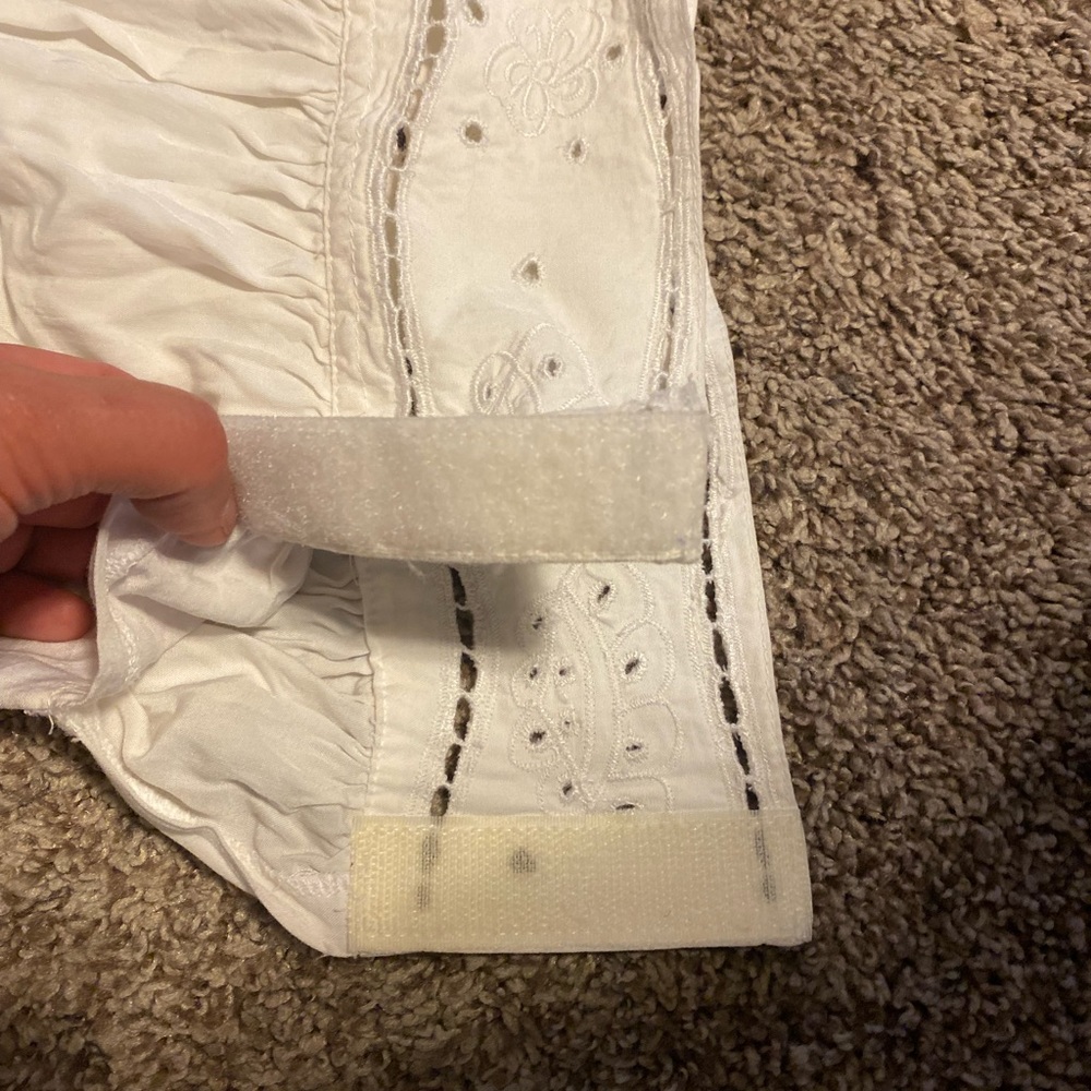 Vintage Elegant White Wide Leg Bloomers Pants eyelet details - Picture 3 of 7